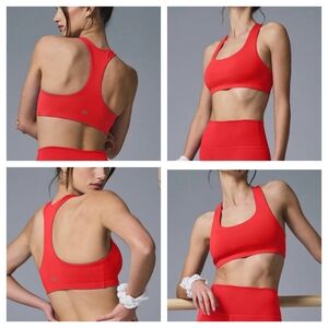 ALO Yoga Airlift Advantage Racerback Bra in Red Hot Summer LARGE